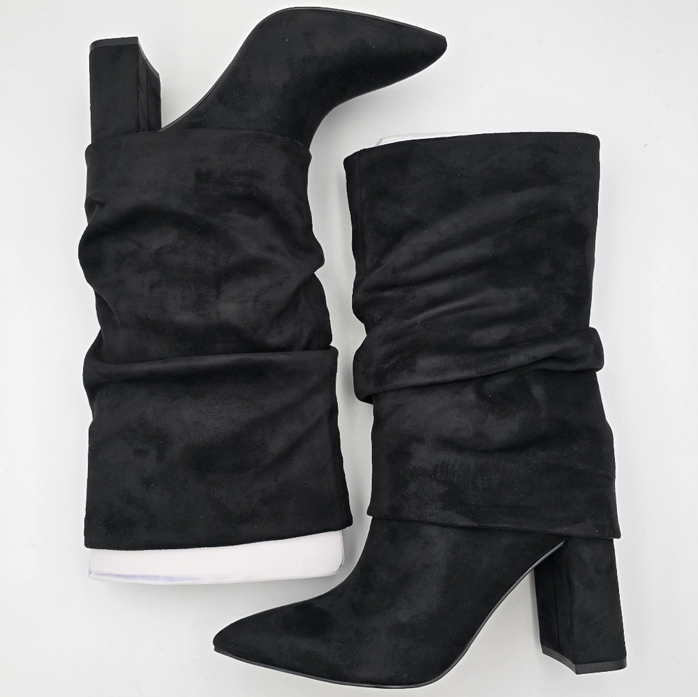 NIB Nine West Francis2 Fold Over Cuff Mid Calf Block Heel Dress Boots, Women's 5 - Picture 10 of 16
